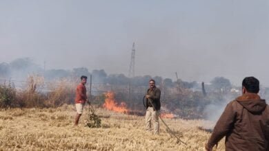 चाम्पा कोटाडबरी खेत मे लगी भीषण आग, पुलिस ने ग्रामीणों के सहयोग से आग पर पाया काबू,,, - Console Corptech